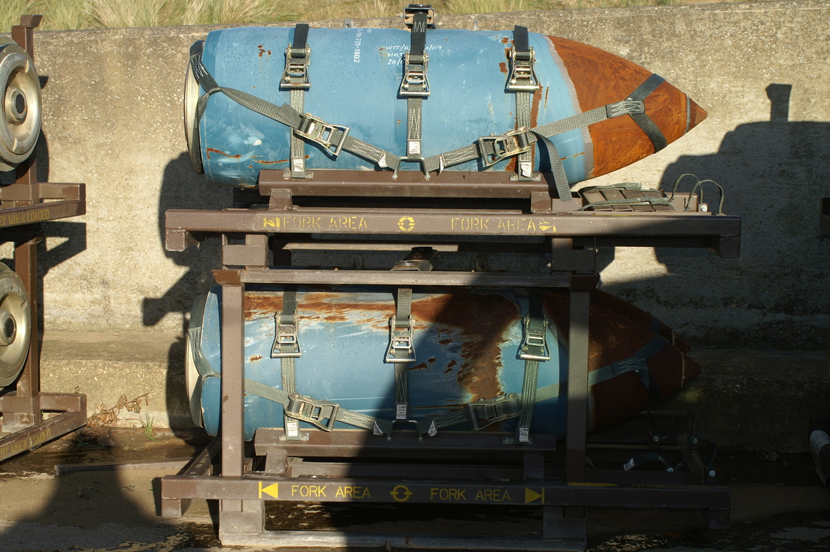 Bombs in Bomb Rack at Donna Nook